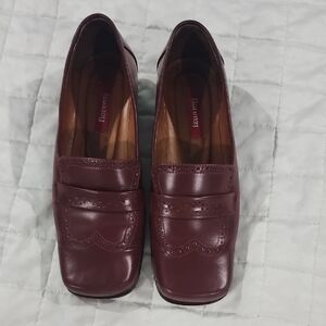 Vintage Women's Burgundy Leather Loafers Fiorenzi Made In ITALY Size 36